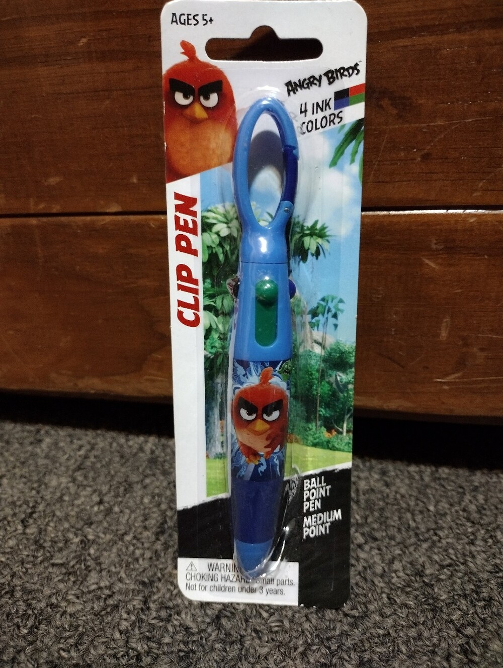 Angry Birds Blue Clip Pen - Four Ink Colors